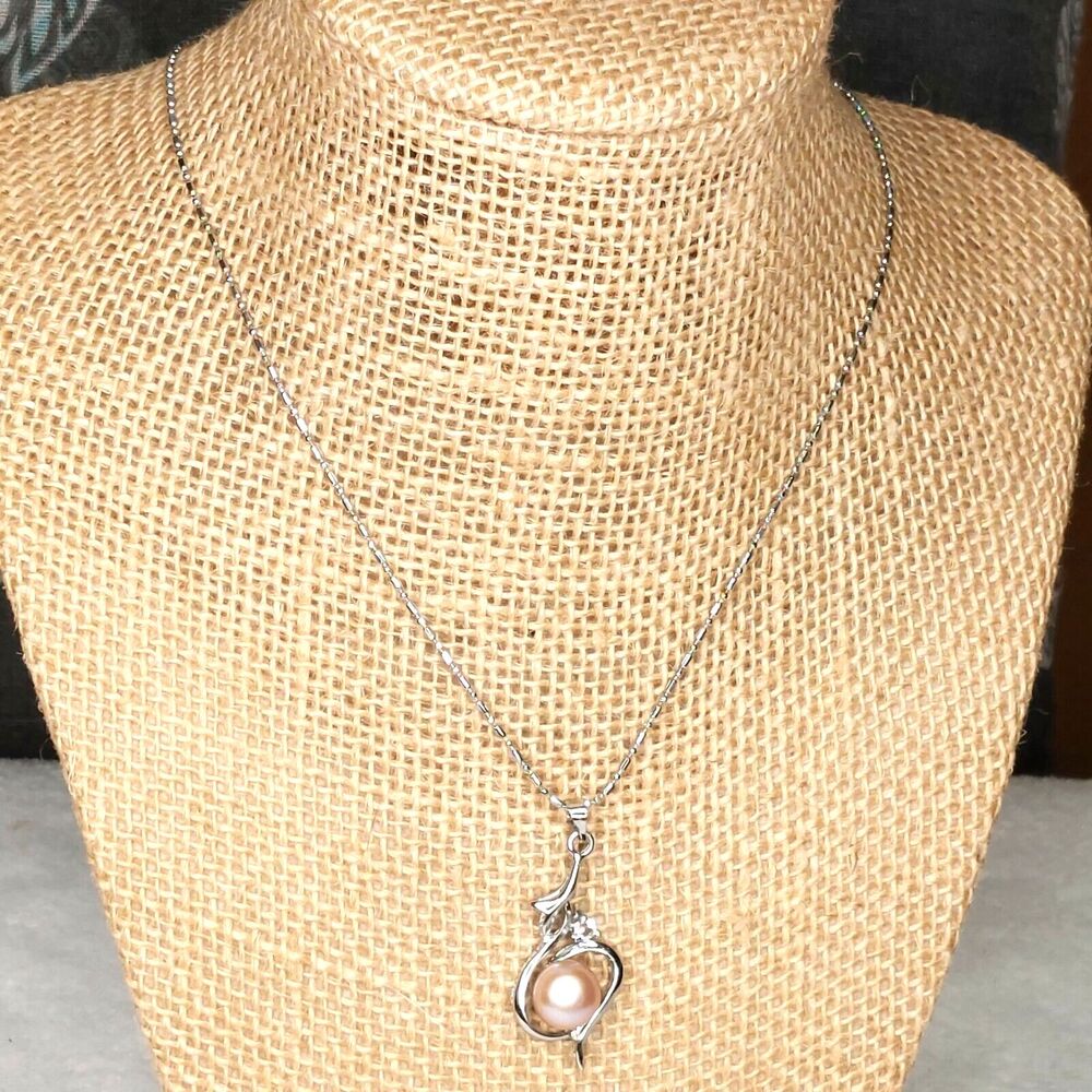 18k gold plated Dot Dash Chain With Faux Pearl And Cz Pendant Necklace